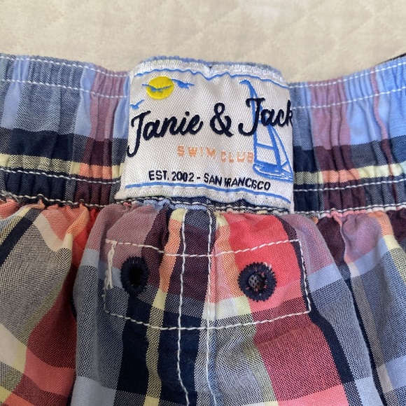 Janie and Jack Plaid Swim Trunks - Picture 6 of 11